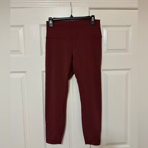 Lululemon Wunder Under Train Leggings Maroon Size 10